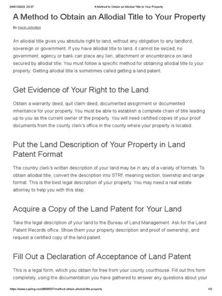 Discover The Path To Allodial Title Ownership In Michigan